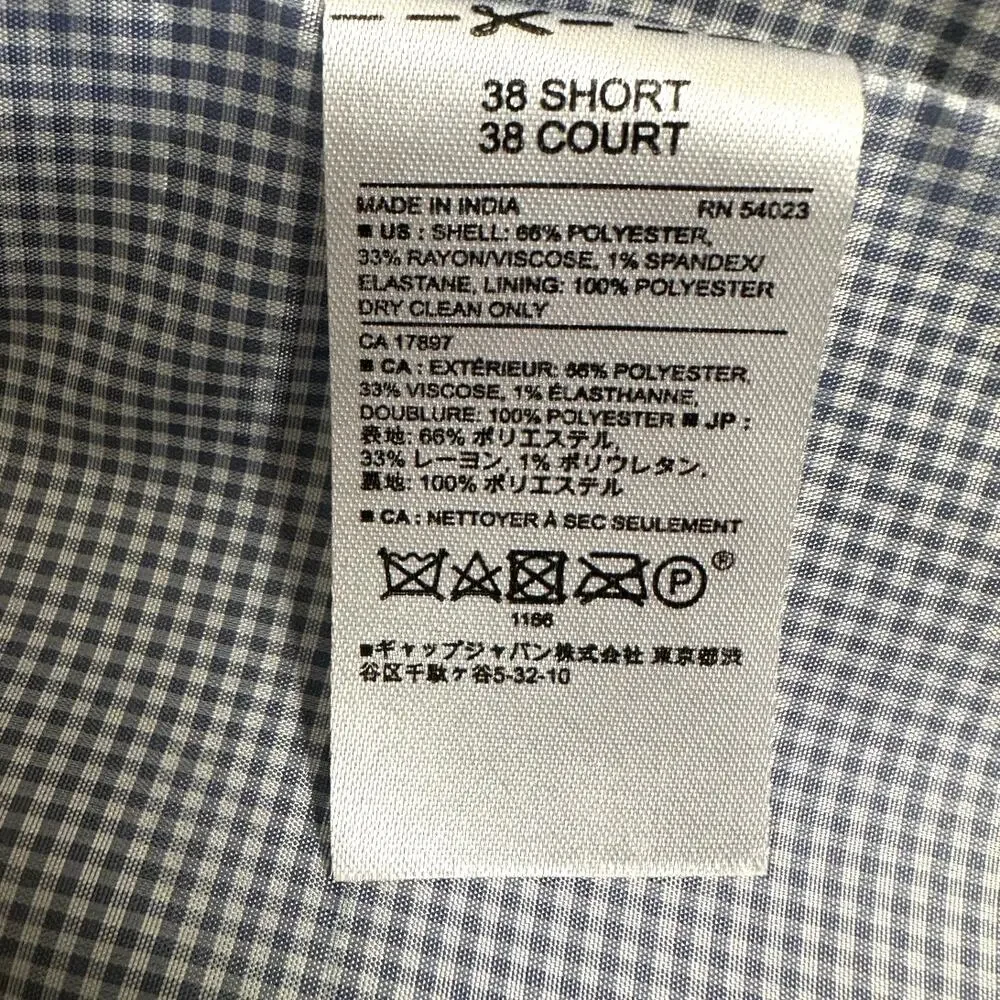 Banana Republic Slim Fit Blazer Men 38S Navy Glen Plaid Two-Button Sport Coat